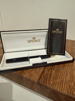 Vintage Diplomat Ball Point Pen XL BP 0129 Deco Grey NEW