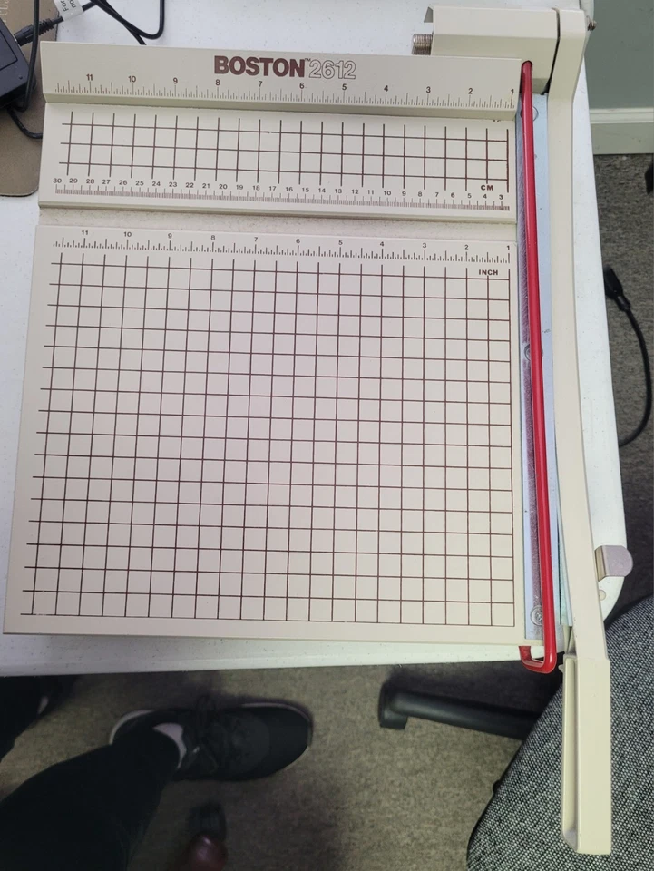 "Cortadora de papel Boston 2612 12"" recortadora madera resistente metal guillotina EE. UU. Foto 3 de 4