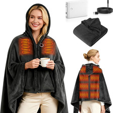 Heated Blanket Battery Operated Cordless Portable Heated Shawl,61" x 31" Electri
