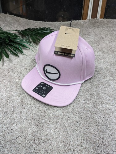 Nike Hat Cap Snap Back L XL Pink White Swoosh Logo Dri-FIT Move to Zero Mens NWT