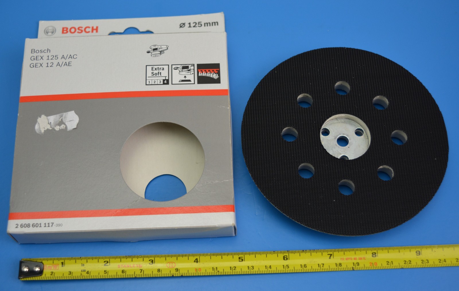BOSCH 125mm Sanding Pad Extra Soft. GEX 125 GEX 12 2608601117 8 Hole.