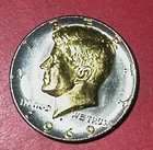 1969D US Kennedy 24 Kt Gold Plated SILVER Half Dollar! Old US Coin!