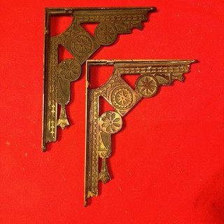 Beautiful East Lake Copper Plated Shelf Brackets 9” x 7”