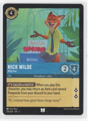 Disney Lorcana Floodborn Nick Wilde 154/204 Uncommon NON-FOIL