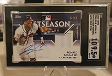 Ronald Acuna Jr. 2023 Topps PPAR-RA Postseason Perform. Auto Relic /50 SGC 9.5