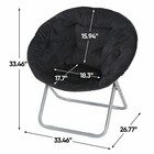 Faux Fur Moon Chair Folding for Kids Teens Saucer Chair Black Room Home Chair