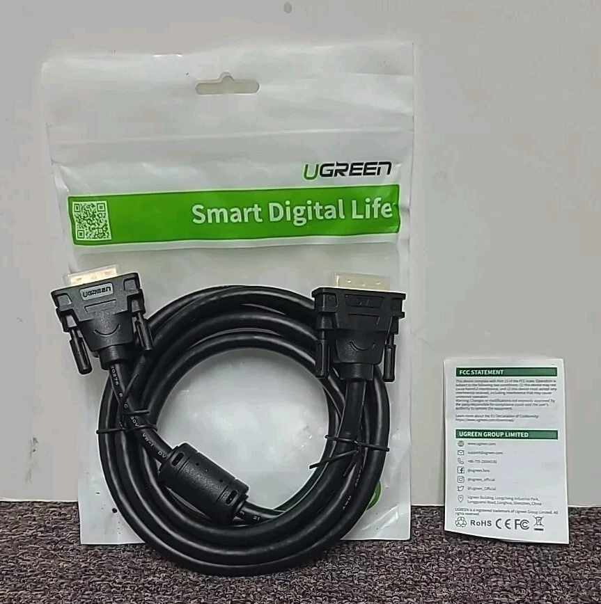 UGREEN Smart цифровой жизни DVI-D 24 + 1 штекерный кабель 6» / 2 м 11604 новый - Изображение 2 из 4