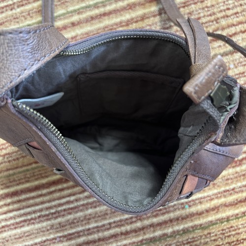 Lucky Brand Woven Leather Purse Basket Weave Hobo Crossbody Shoulder Bag Logo - Picture 13 of 16