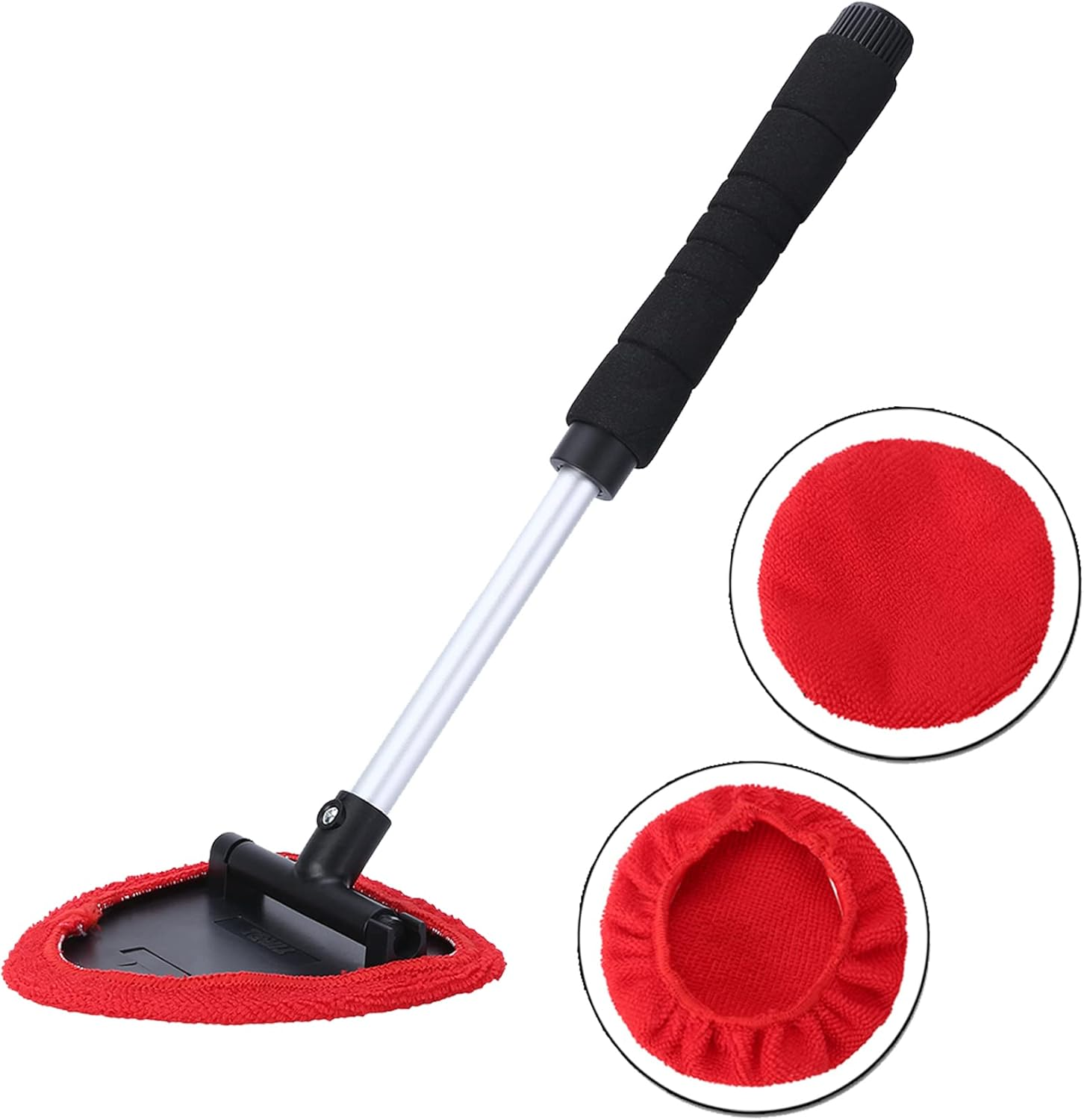 Extendable Windshield Cleaner Tool with Adjustable Triangular Head for Streak-Free Windows