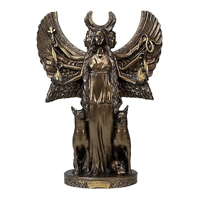 Hecate Hekate Triple Goddess of Magic Night Moon Greek Sculpture Bronze Effect