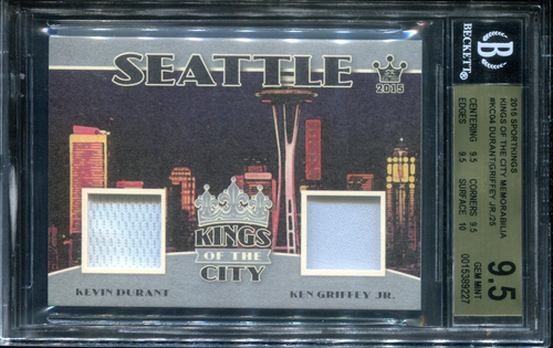 BGS 9.5 2015 Sportkings Kings of the City Jersey Kevin Durant Ken Griffey Jr /25 - 第 1/2 張圖片