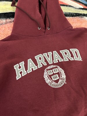 Champion Harvard Reverse Weave Hoodie Sweatshirt Burgundy Mens