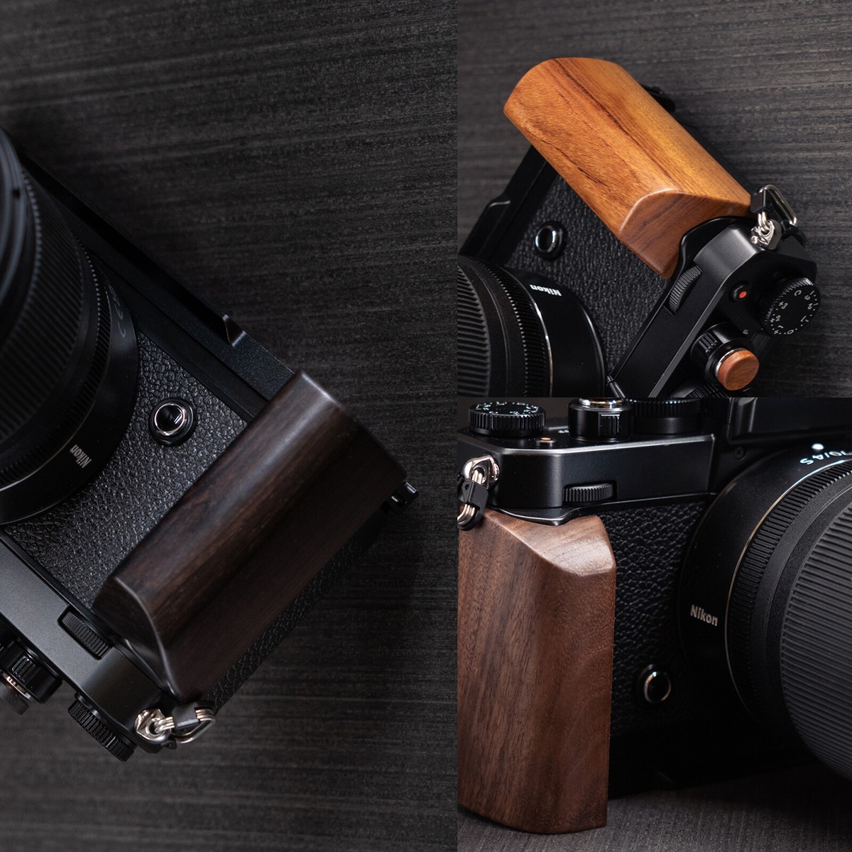 L Wood Hand Grip Holder For Arca /Nikon ZF zf Camera Aluminum