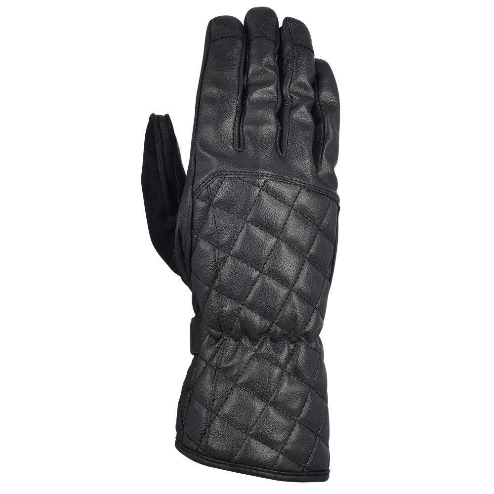 Oxford Somerville Quilted Leather Women Ladies Motorcycle Motorbike Gloves Black