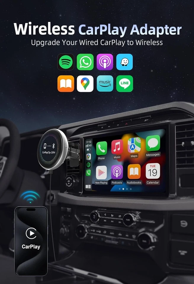 OTTOCAST CarPlayClip Wireless Carplay Adapter with Multi Functional Screen - Image 4 of 4