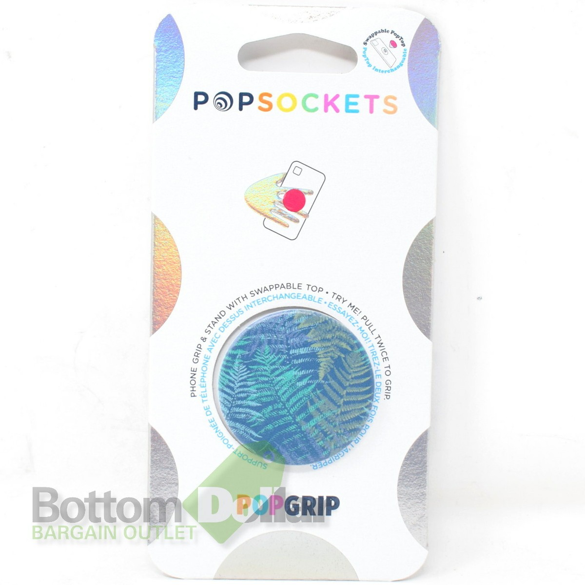 PopSockets 801355 PopGrip Phone Grip Stand with Swappable Top Palm Print