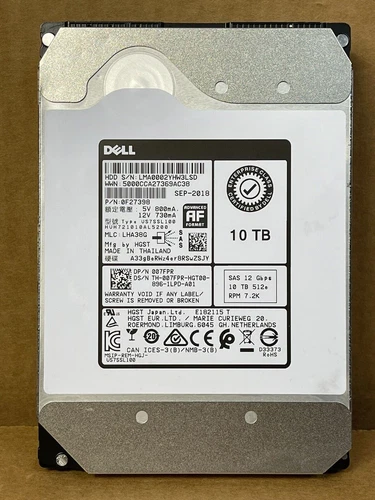 For Dell 10TB SAS 12Gb/s 7.2K RPM 3.5AF 512e Enterprise Server HDD HUH7210AL5200 - Picture 2 of 6