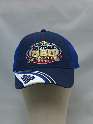 Vintage WINNERS CIRCLE Baseball Hat Men Blue 2008 NASCAR DAYTONA 500 / 50 Years