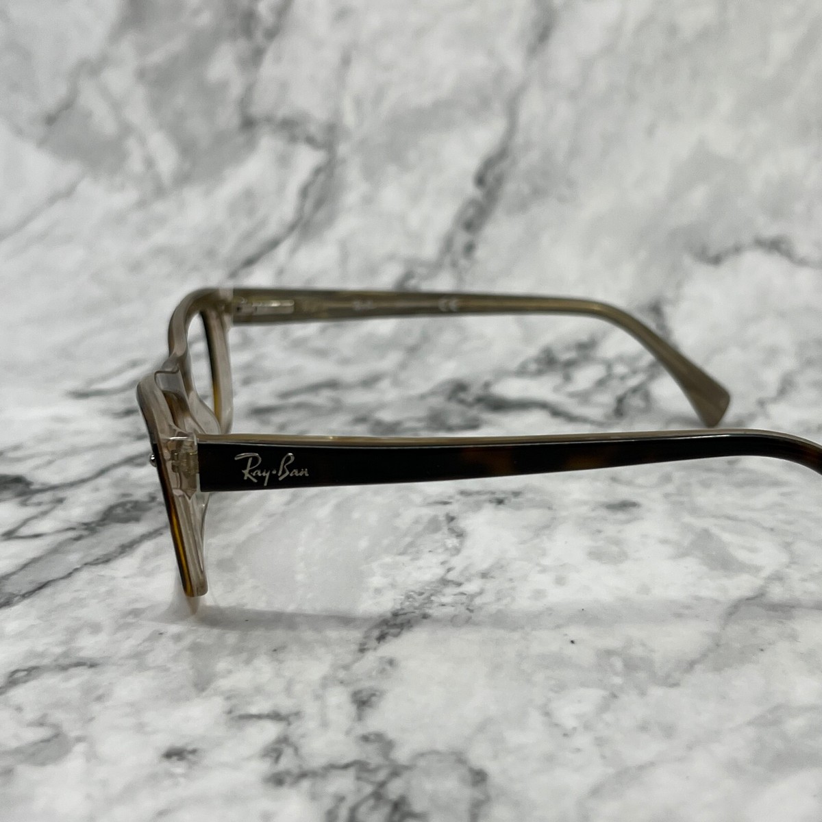 Ray-Ban RB5255 5075 Eyeglasses Brown Tortoise Rectangle Full 