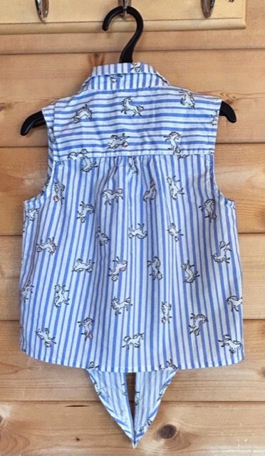 Worn In Good Condition Next Blue Stripy Unicorn Blouse Age 6 Years image 4