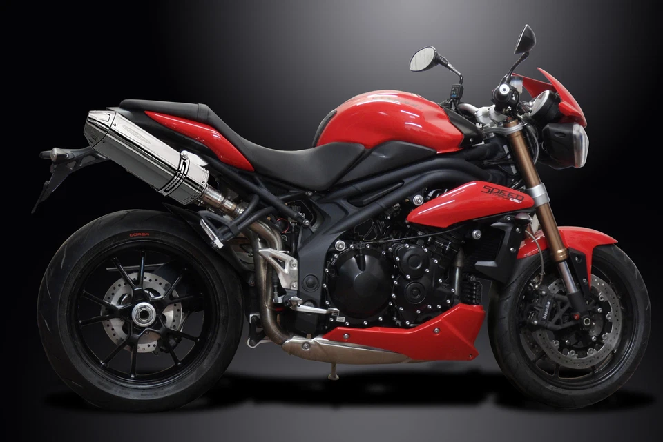 Triumph Speed Triple 1050 2011-2014 13" Tri-Oval Stainless Exhaust Muffler Kit - Image 4 of 4