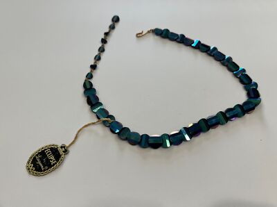 STUNNING VINTAGE ESTATE SIGNED Eclipse By LAGUNA GLASS NWT 14.5'' NECKLACE!