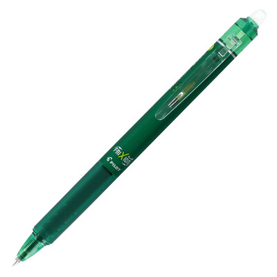 Pilot FriXion Clicker Retractable Erasable Gel Pen, Extra Fine, Green Ink, EA, 3