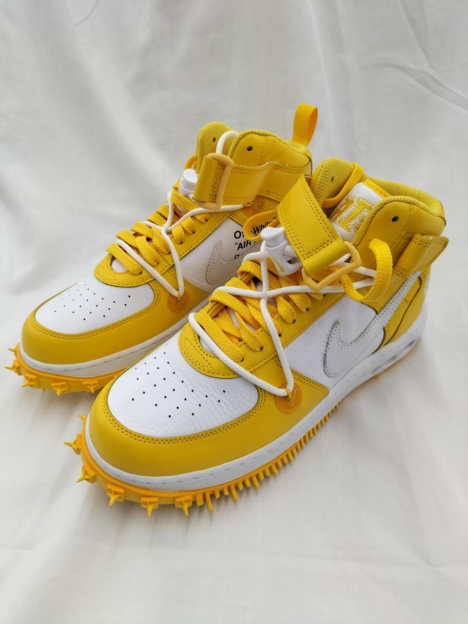 OFF WHITE X NIKE Nike Off White x Air Force 1 SP Leather Mid Varsity Maize taglia 10 5 top come nuove