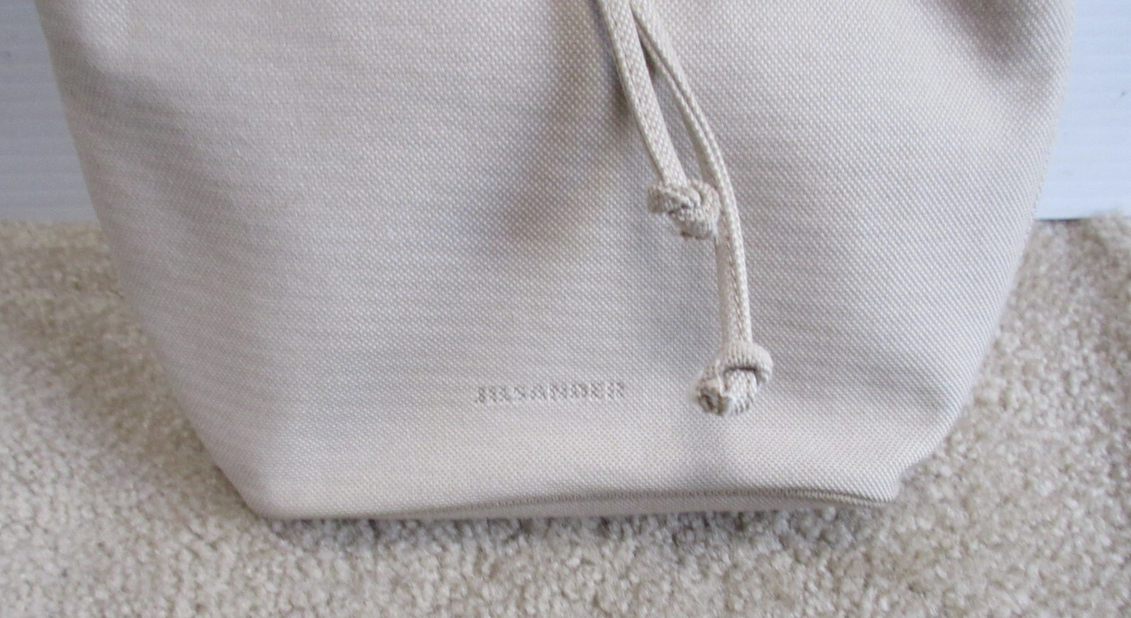 Jil Sander Beige Canvas Drawstring Small Handbag — image 4