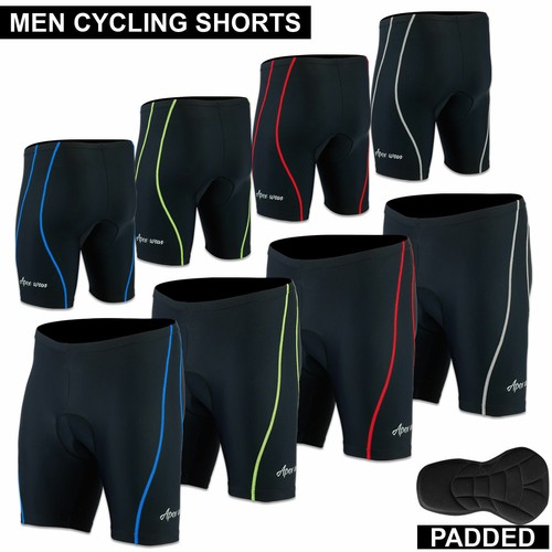 Men's Cycling Shorts Padded Compression Bicycle Riding Athletic Bike Shorts