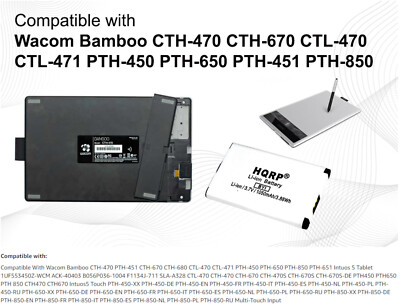 NEW Battery For Wacom CTH-470 CTH-470S CTH-670 1UF553450Z-WCM Li - Foto 3