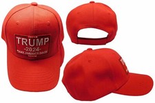 Trump 2024 Take America Back Red Cotton Poly Adjustable Embroidered Cap Hat X1