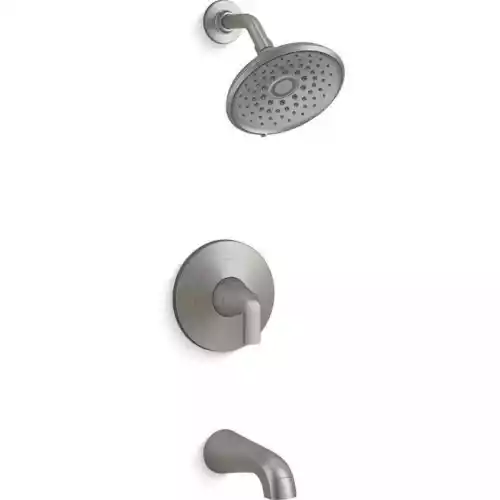 KOHLER Cursiva 3-Spray Tub and Shower Faucet Brushed Nickel Valve Included