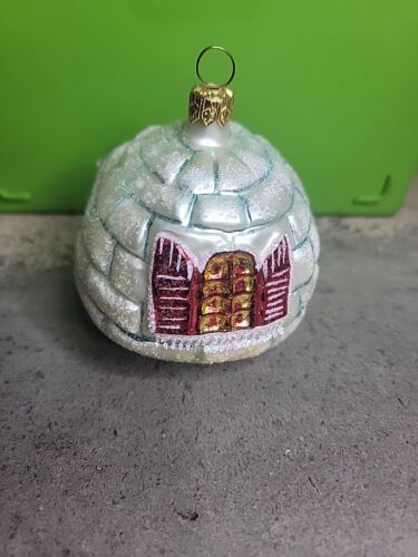 Weihnachten - Pinguin Iglu Glas Ornament - Bild 2 von 5