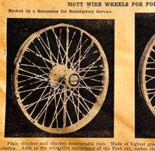 1917 Mott Ford Wire Wheels Automotive Advertisement Chas Miller Automobilia F14a 1917 Mott Ford Wire Wheels Automotive Advertisement Chas Miller Automobilia F14a