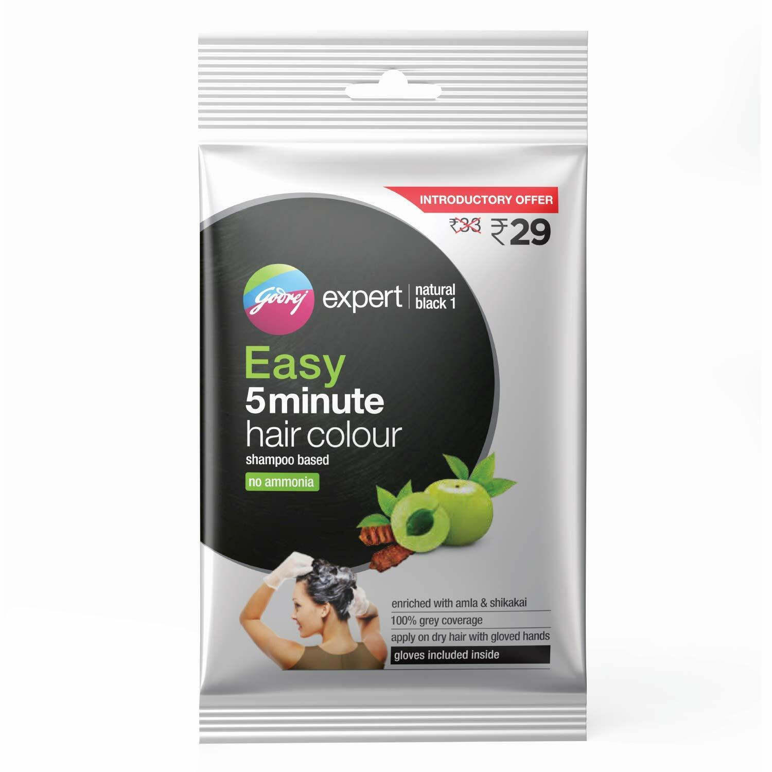 Godrej Expert Easy 5 Minute Hair Colour Sachet - Natural Bla