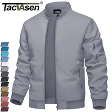 Men's Lightweight Sportswear Full-Zip Windbreaker Spring Fall Thin Bomber Jacket