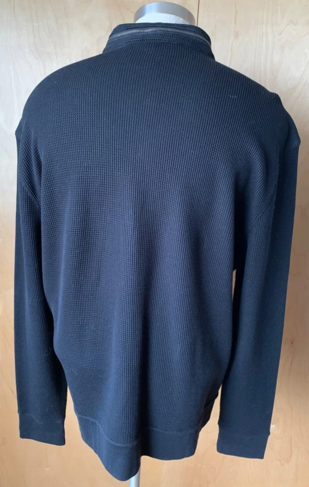 John Varvatos Sudadera Negra Cremallera Waffle Talla XXL ¡USADA EN EXCELENTE ESTADO! Foto 3 de 4