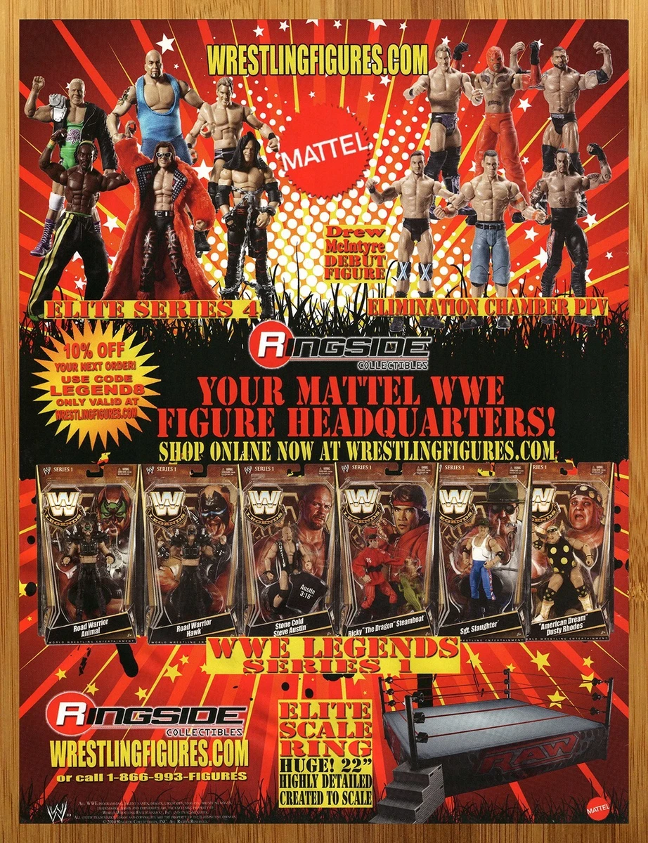 2010 Mattel Ringside WWE Wrestling Action Figures Print Ad Poster Toy Art WWF