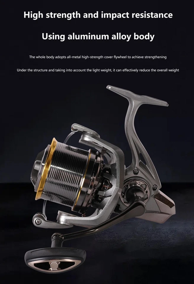 Kaliou Angelrolle Groß & Robust | Für Karpfen, Wels, Trolling & Salzwasserangeln - Bild 4 von 4