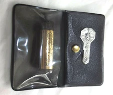 Holy Water Travel Kit Brass Covered Glass Bottle St Christopher Key w/Mylar Case