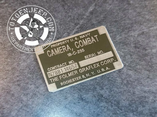 US ARMY SIGNAL CORP JEEP WILLYS CAMERA COMBAT 3 FLAT PLATE