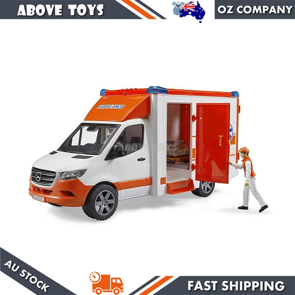 Bruder 1:16 Mercedes G3 Sprinter Ambulance With Driver & Light Sound Toy Model - Image 3 of 4