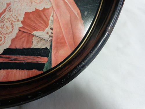 Coca Cola Drink Tray Vintage Black Metal Oval 15" x 12.5" Pink Lady Refreshing - Picture 5 of 7