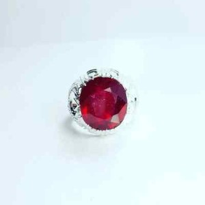 Authentic Men's Handmade Ring, Turkish Handmade Silver Men Ring, Red Ruby Men Ring,