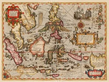 1613 Asia, Indochina Historic Vintage Style Exploration Wall Map - 24x32