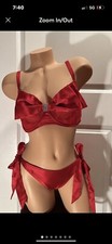 Victoria’s Secret Sexy 2 piece Rhinestone Push Up Bra 36DDD Set Panties M NWY