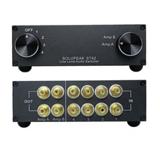 4-Way RCA audio switch Source signal input Switcher 4 IN 2 OUT Selector box ST42