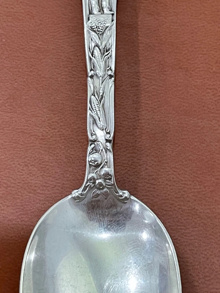 Antigua cuchara de recuerdo Watson de plata esterlina Illinois Lincoln Corn Dearborn IL Foto 4 de 4