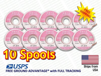 10 PCS. - Durable 1.5M x  2.0 mm Copper Braid Desoldering Solder Removal Wick 